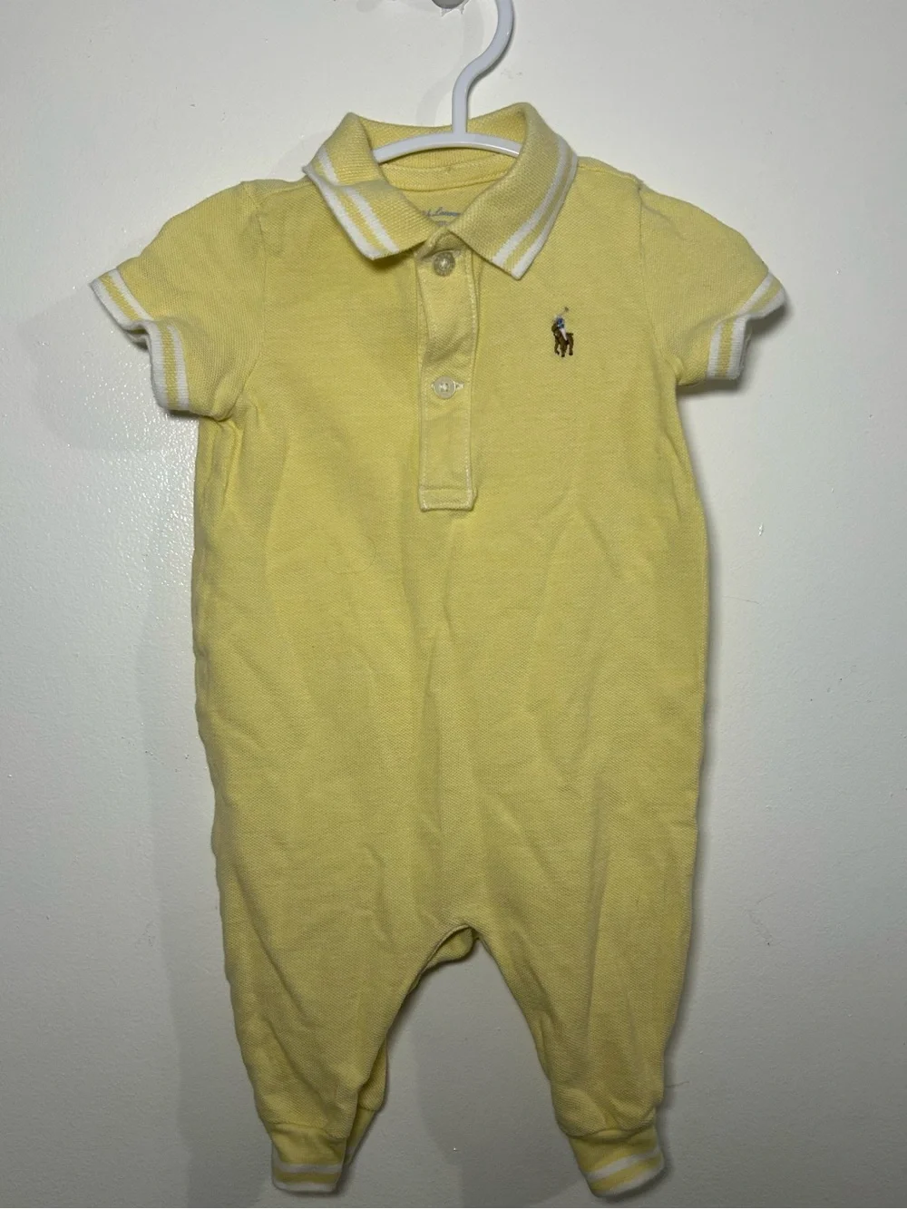 Polo Ralph Lauren Yellow Collared One-Piece Bodysuit